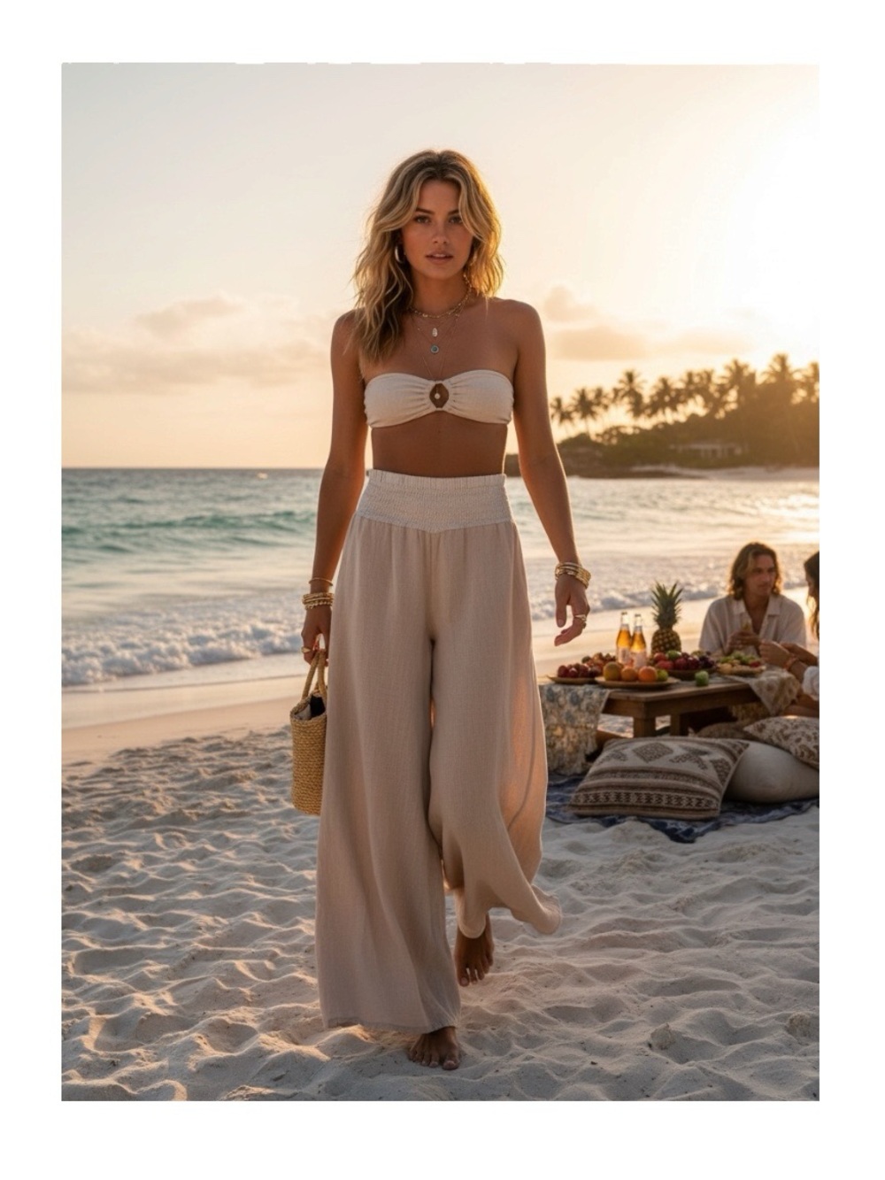 Mora ❤︎︎ Made with Love ❤︎︎ Dreamy Sands Linen Wide Leg Pant ❤︎︎ Pink Beige 1SFM